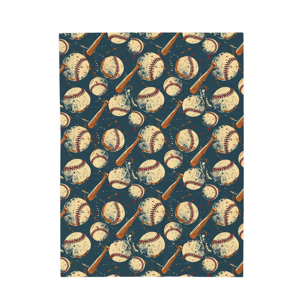 Baseball Theme Velveteen Plush Blanket - Cozy Sports Throw for Fans