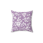 Floral Purple Square Pillow - Charming Decorative Cushion for Home Décor