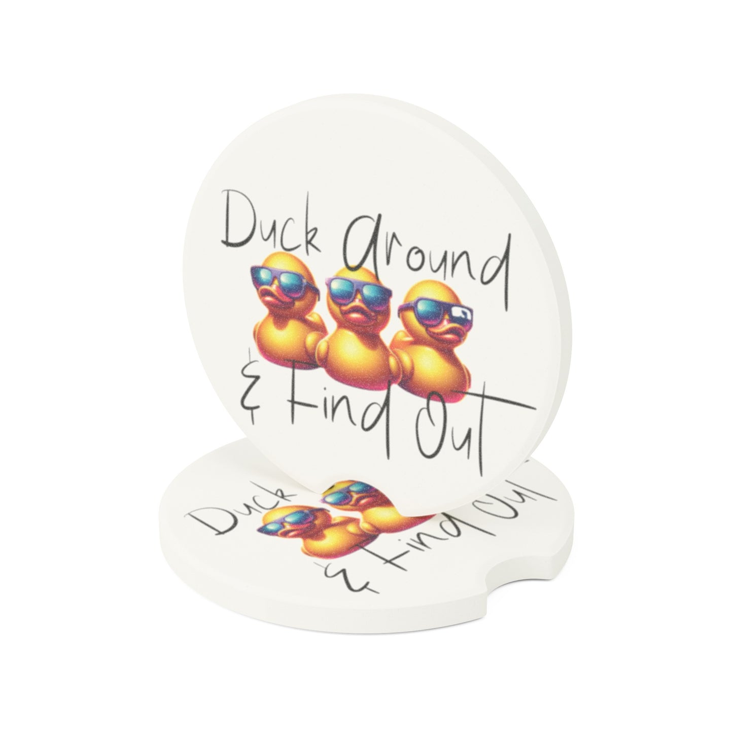 Duck Around & Find Out Soapstone Car Coaster