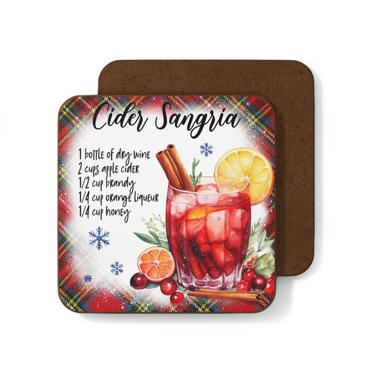 Christmas Drink Recipe Hardboard Back Coaster