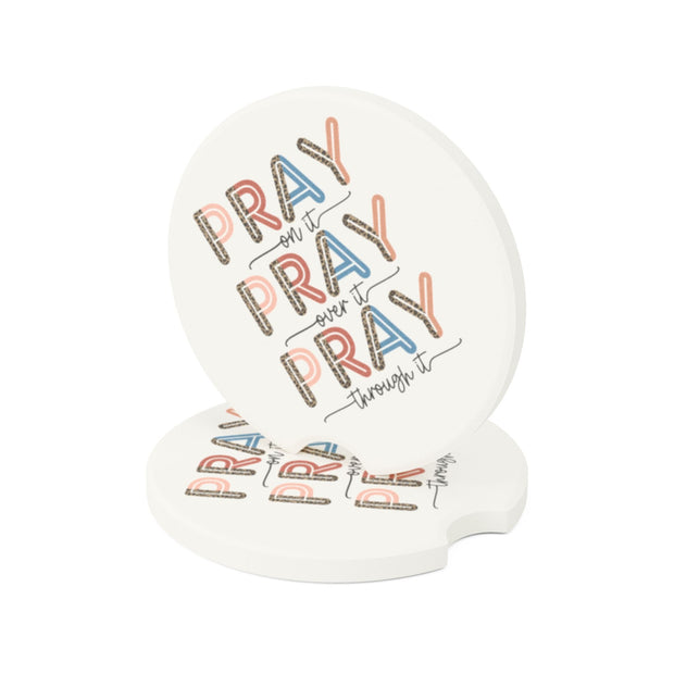 Pray Pray Pray Soapstone Car Coaster
