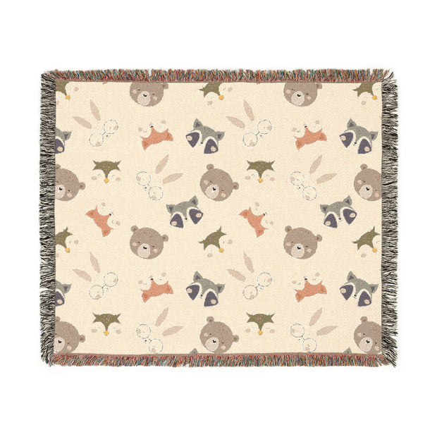 Cozy Animal Print Woven Blanket for Kids and Animal Lovers