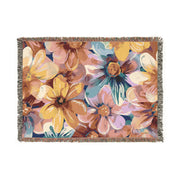 Tropical Floral Woven Blanket - Cozy Home Decor for All Seasons