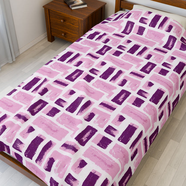 Cozy Abstract Pattern Velveteen Plush Blanket - Perfect for Home Comfort and Gifts