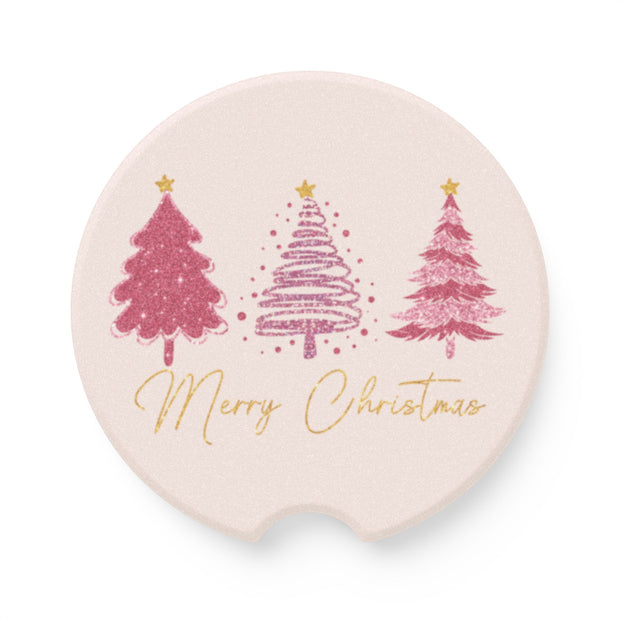 Merry Christmas Festive Soapstone Car Coaster