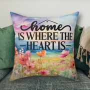 Home is Where the Heart is - Spun Polyester Square Pillow