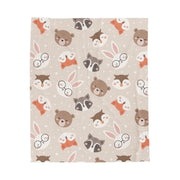 Cozy Velveteen Plush Blanket with Adorable Animal Print