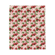 Cherry Plaid Velveteen Plush Blanket - Cozy Home Décor for All Seasons
