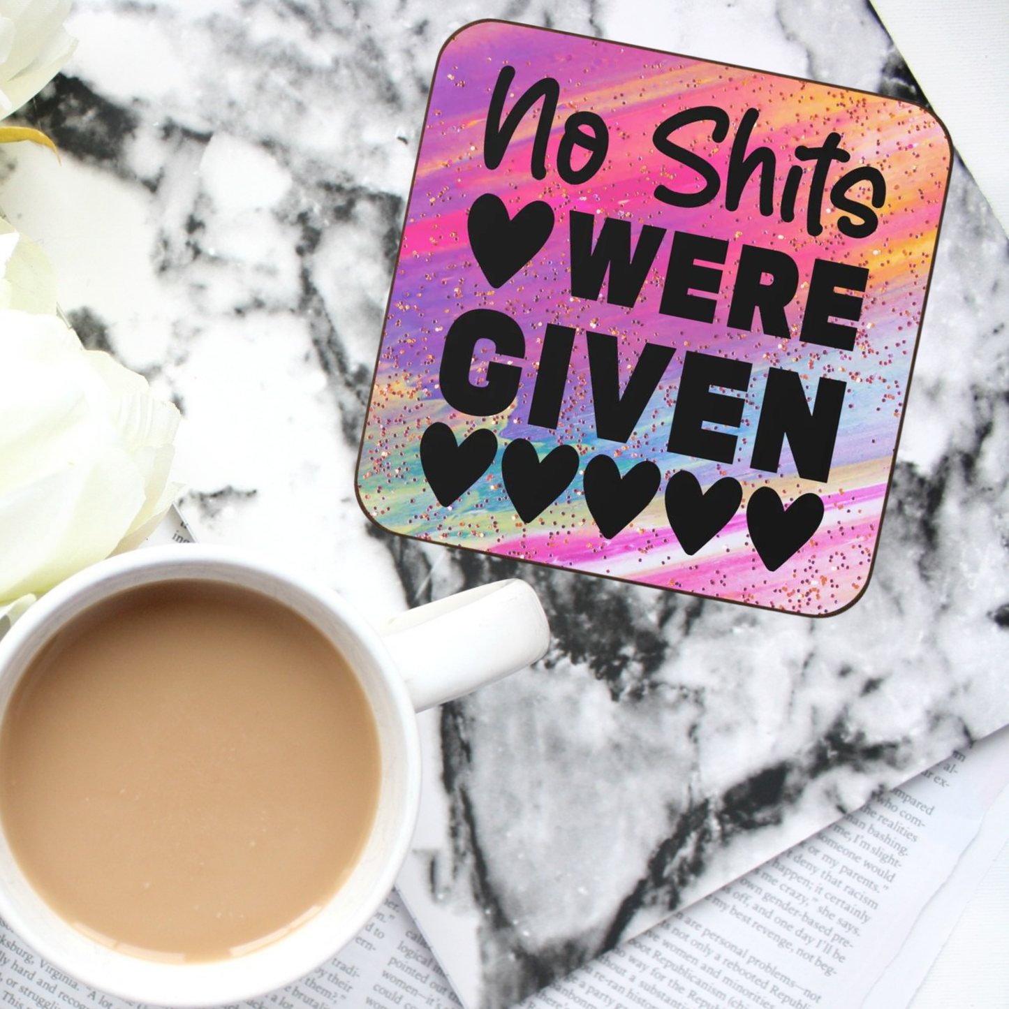 No Sh*ts were Given - Hardboard Back Coaster