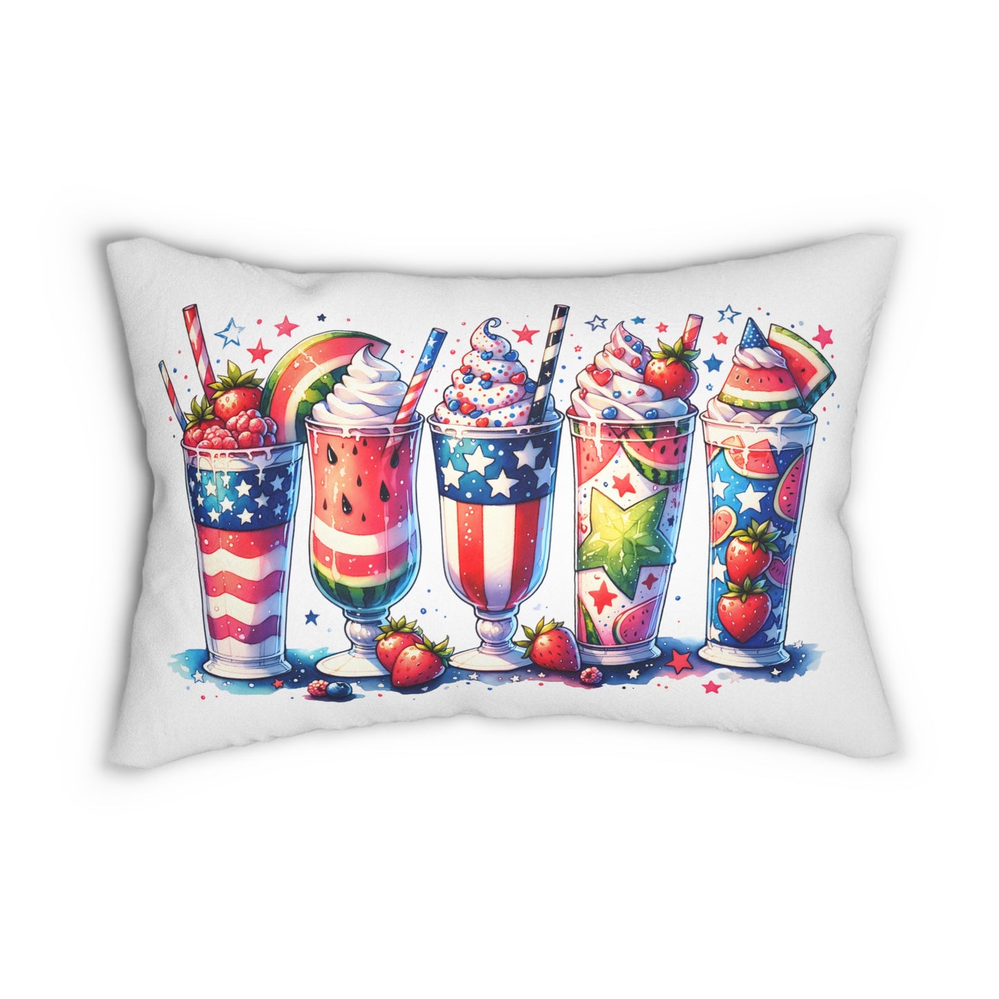 Patriotic Drinks Spun Polyester Lumbar Pillow