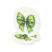 Holiday Grinch Bow Soapstone Car Coaster - Festive Design for Christmas Decor