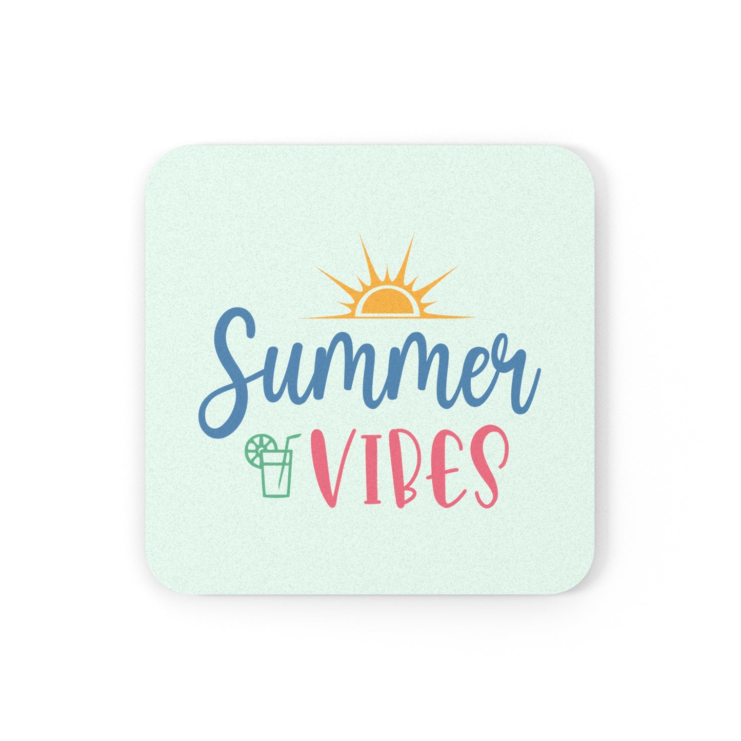 Summer Vibes fun - Cork Back Coaster