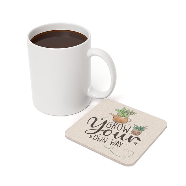 Grow your own way - Cork Back Coaster