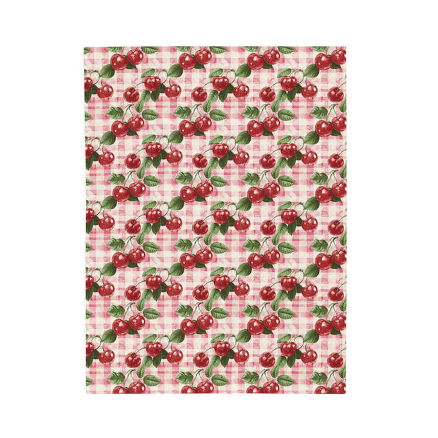 Cherry Plaid Velveteen Plush Blanket - Cozy Home Décor for All Seasons
