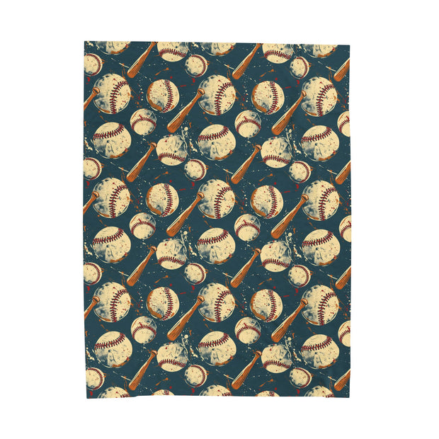 Baseball Theme Velveteen Plush Blanket - Cozy Sports Throw for Fans