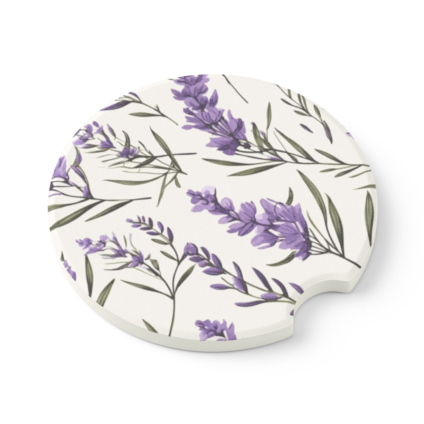 Purple flowers Soapstone Car Coaster