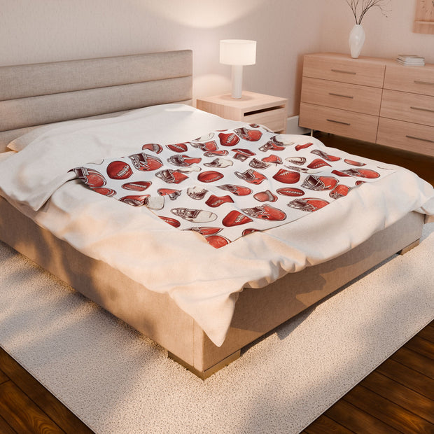 Football-Themed Velveteen Plush Blanket - Perfect for Cozy Game Days!