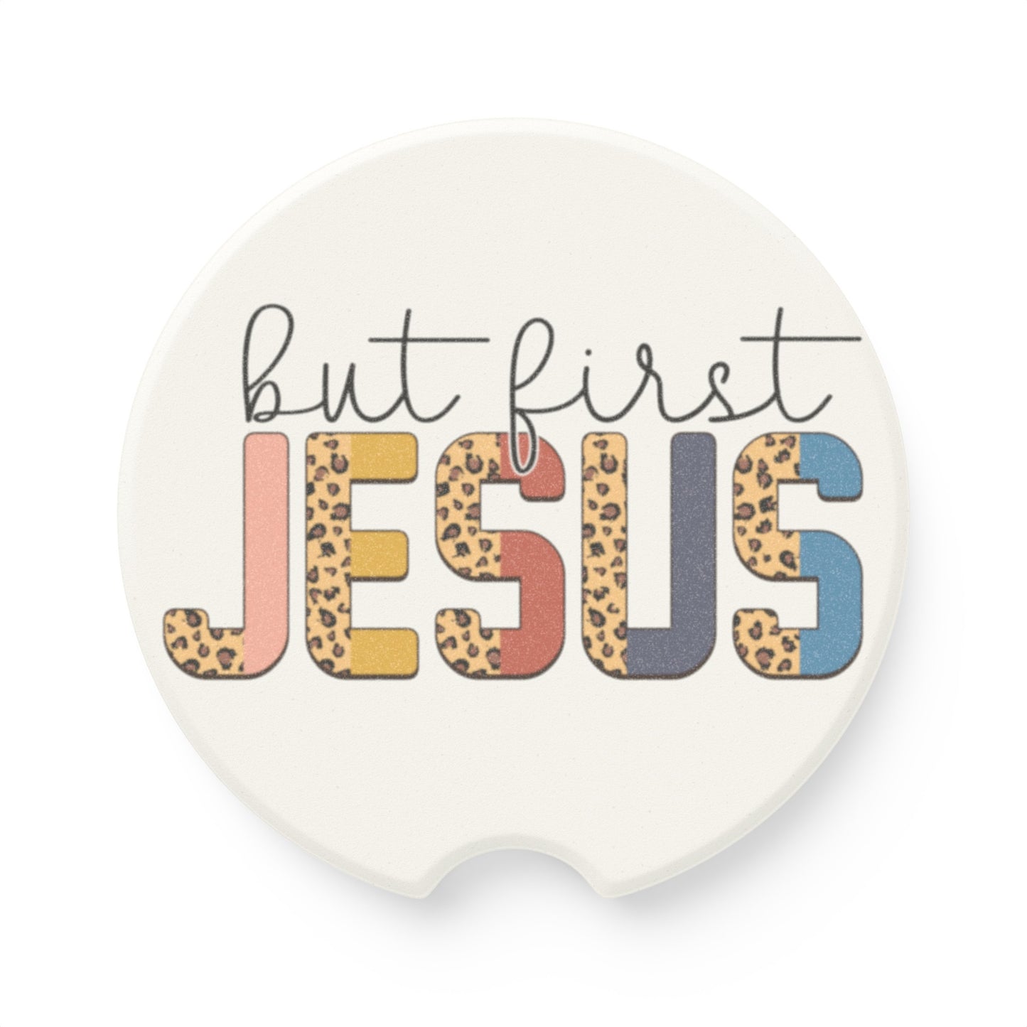 But First Jesus Soapstone Car Coaster