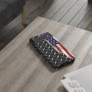 American Flag & Diamond Plate Phone Case - Durable Protection for Patriotic Spirit - Tough Cases