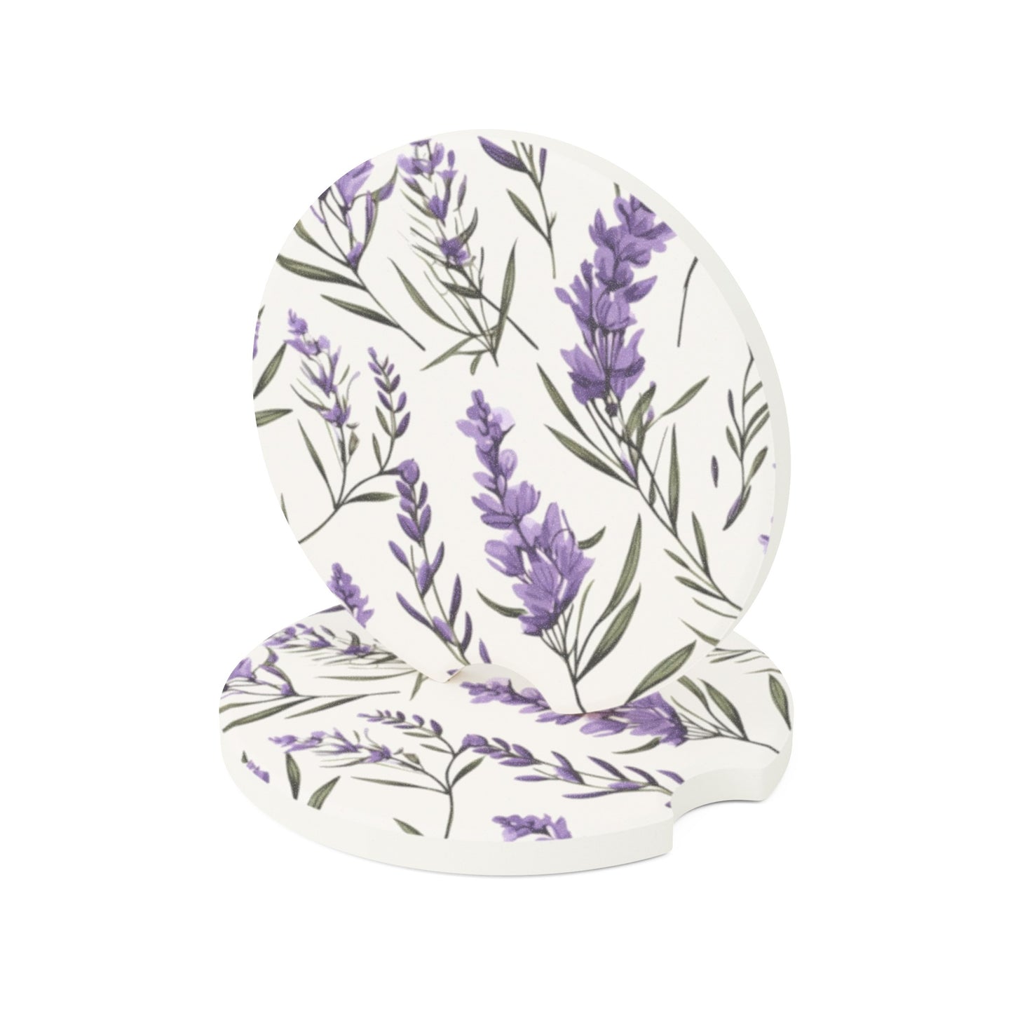 Purple flowers Soapstone Car Coaster