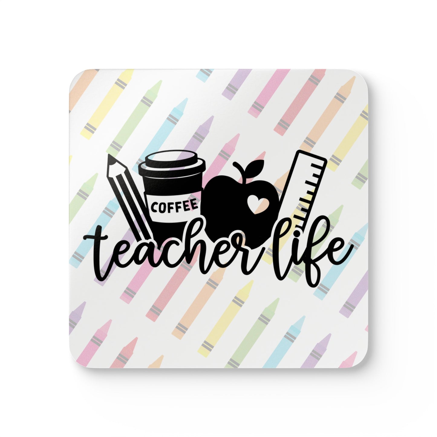 Teacher Life Corkwood Coaster Set