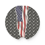 American Flag  Soapstone Car Coaster