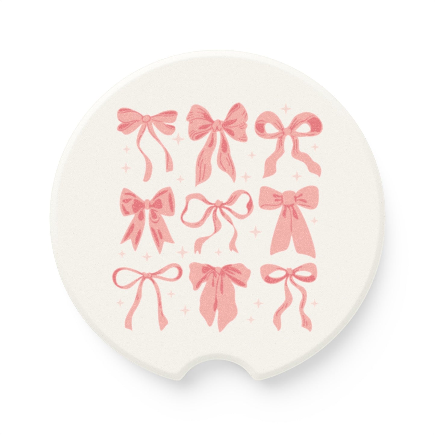 Pink Bows Coquette Soapstone Car Coaster