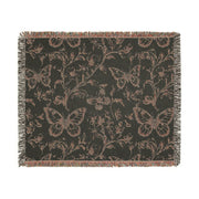 Floral Butterfly Chinoiserie Woven Blanket - Cozy Home Decor for All Occasions