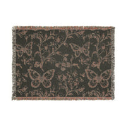 Floral Butterfly Chinoiserie Woven Blanket - Cozy Home Decor for All Occasions