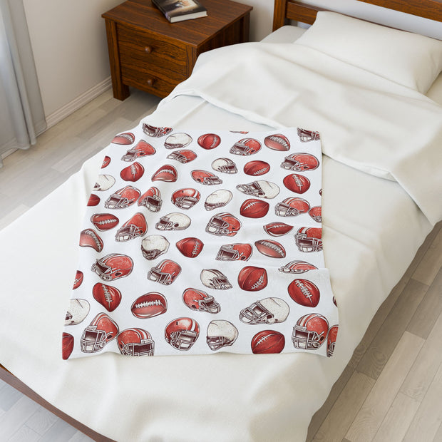 Football-Themed Velveteen Plush Blanket - Perfect for Cozy Game Days!