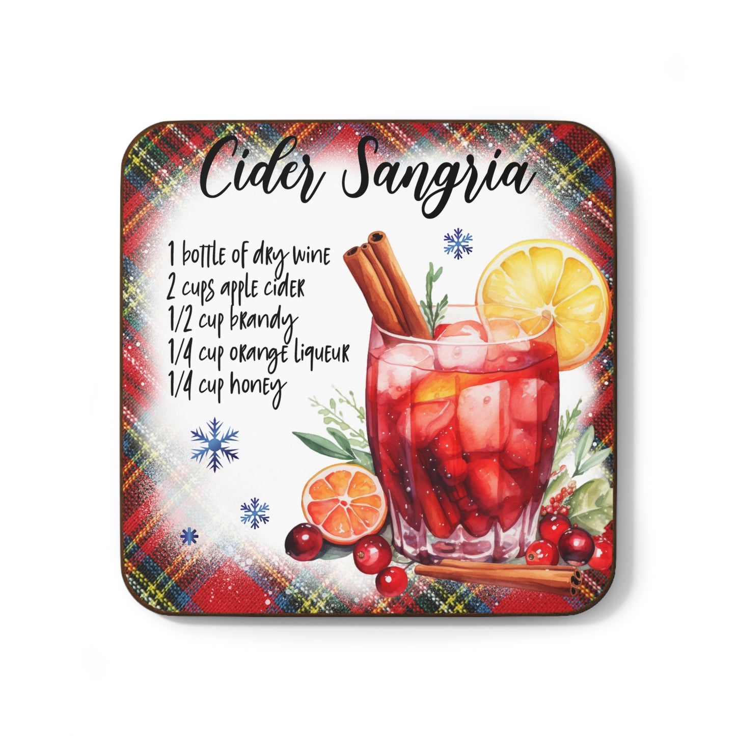 Christmas Drink Recipe Hardboard Back Coaster